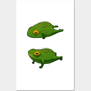 Yoga Frog Chaturanga Plank Posters and Art